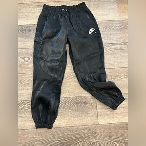 Nike AIR Black Track Pants Jogger Sheen  Women's See Through SZ M drawstring EUC